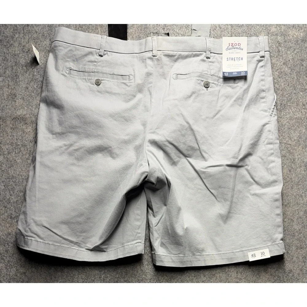 IZOD Men's Size 42 SALTWATERChino‎ Shorts Relax Stretch Beige